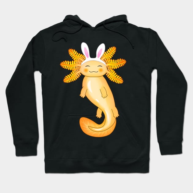 Cute Golden Easter Axolotl Hoodie by Purrfect